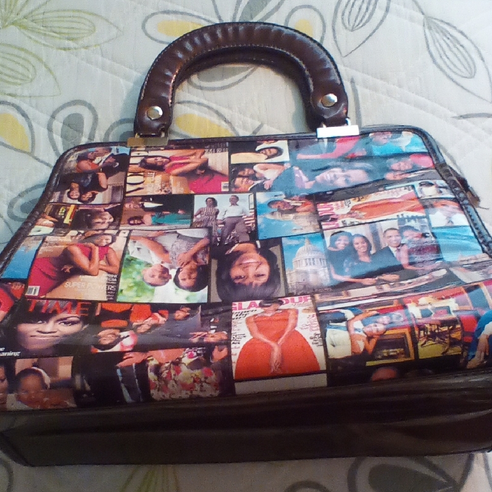 Multicolor Collage Print Women's Bag